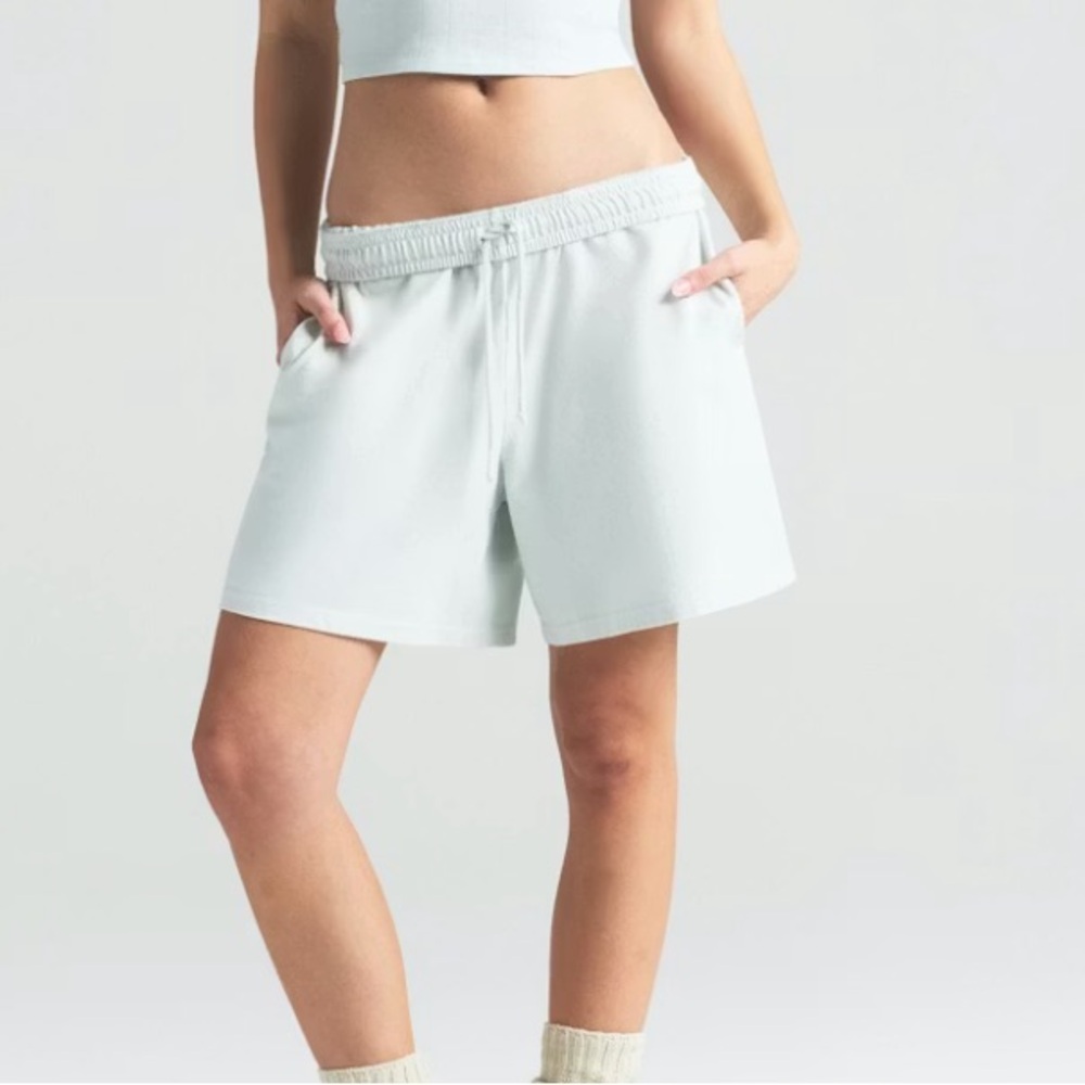 Skims outdoor HEAVY JERSEY LONG SHORT light frost green sz L